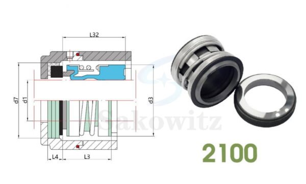 2100 Mechanical Seal – For water, piping, and vacuum pumps