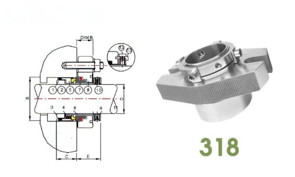 XDDCE AKA 318 Mechanical Seal for sewage Pumps, it is a good choice to replace packing