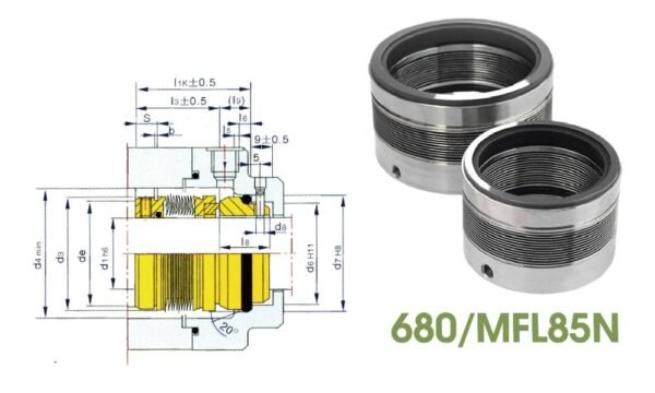 XDBWG,AKA MFL85N or 680 Metal Bellow Mechanical Seal