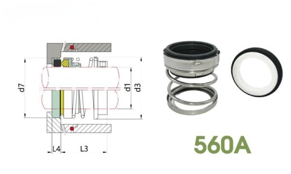 560A Mechanical Seal is single end face, unbalanced,arbitrary rotation direction