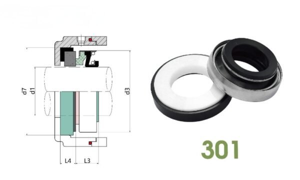 301(BT-AR), Mechanical Seal For Piping Pumps and Clean water Pumps.