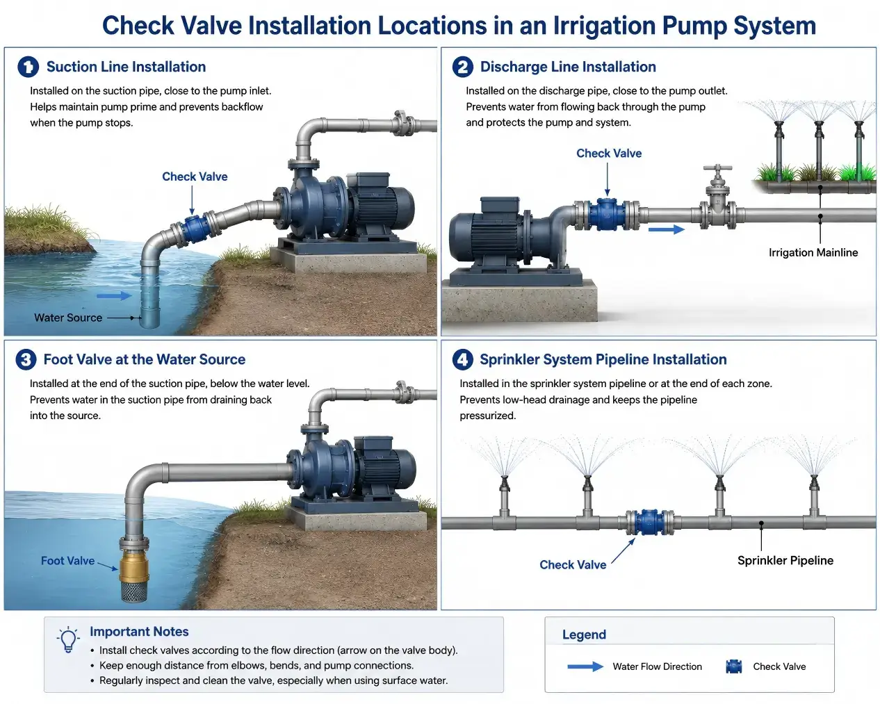 Choose the Right Check Valve for Your Irrigation Pump System