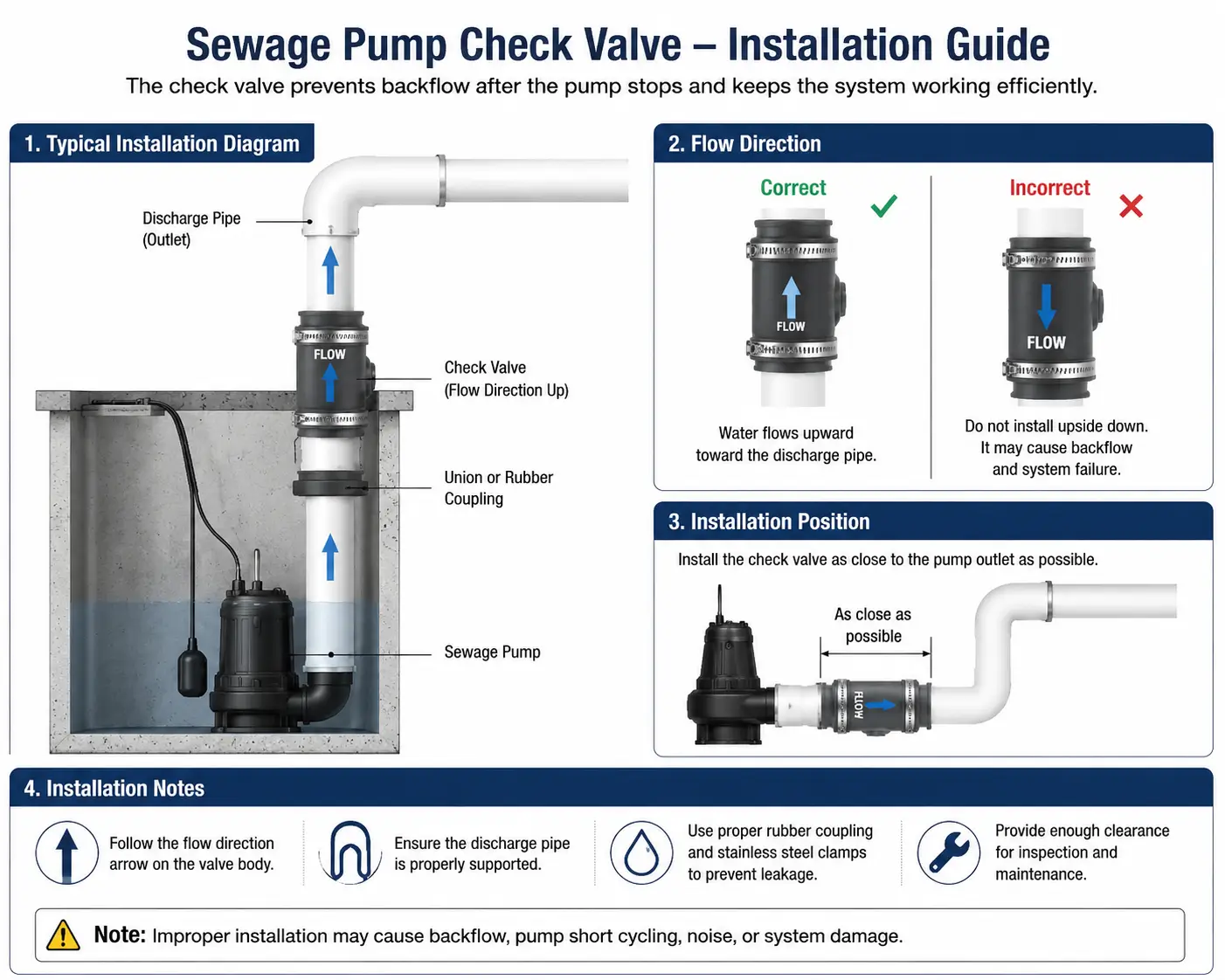 How Does a Sewage Pump Check Valve Work