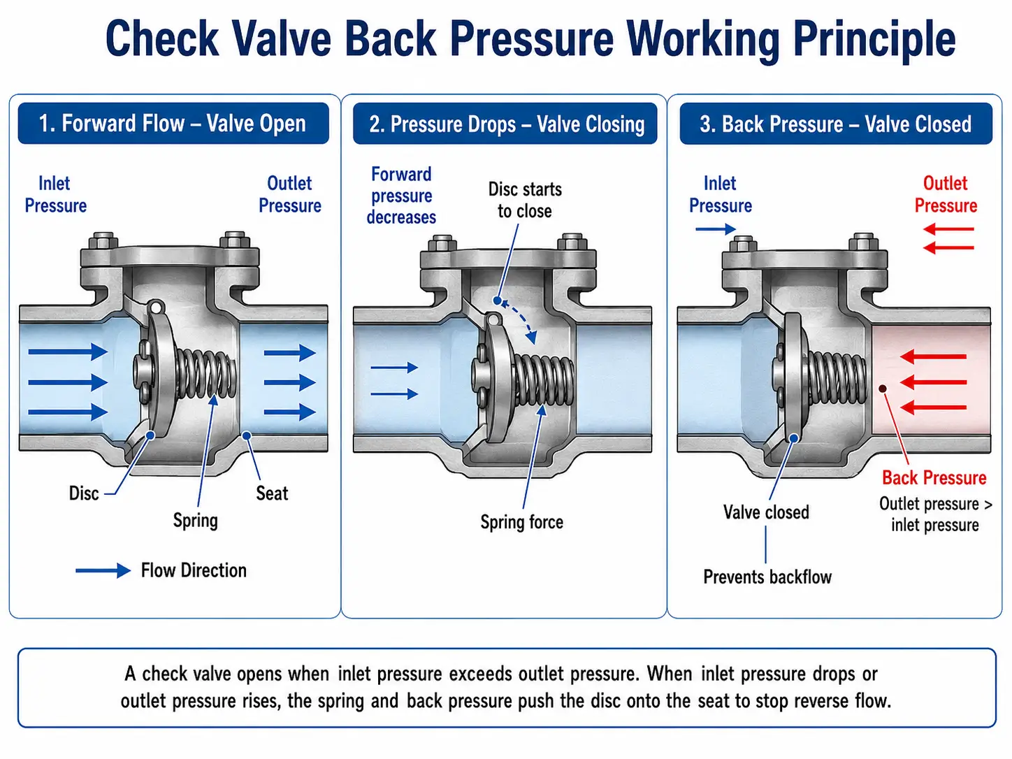 What Is Back Pressure in a Check Valve System