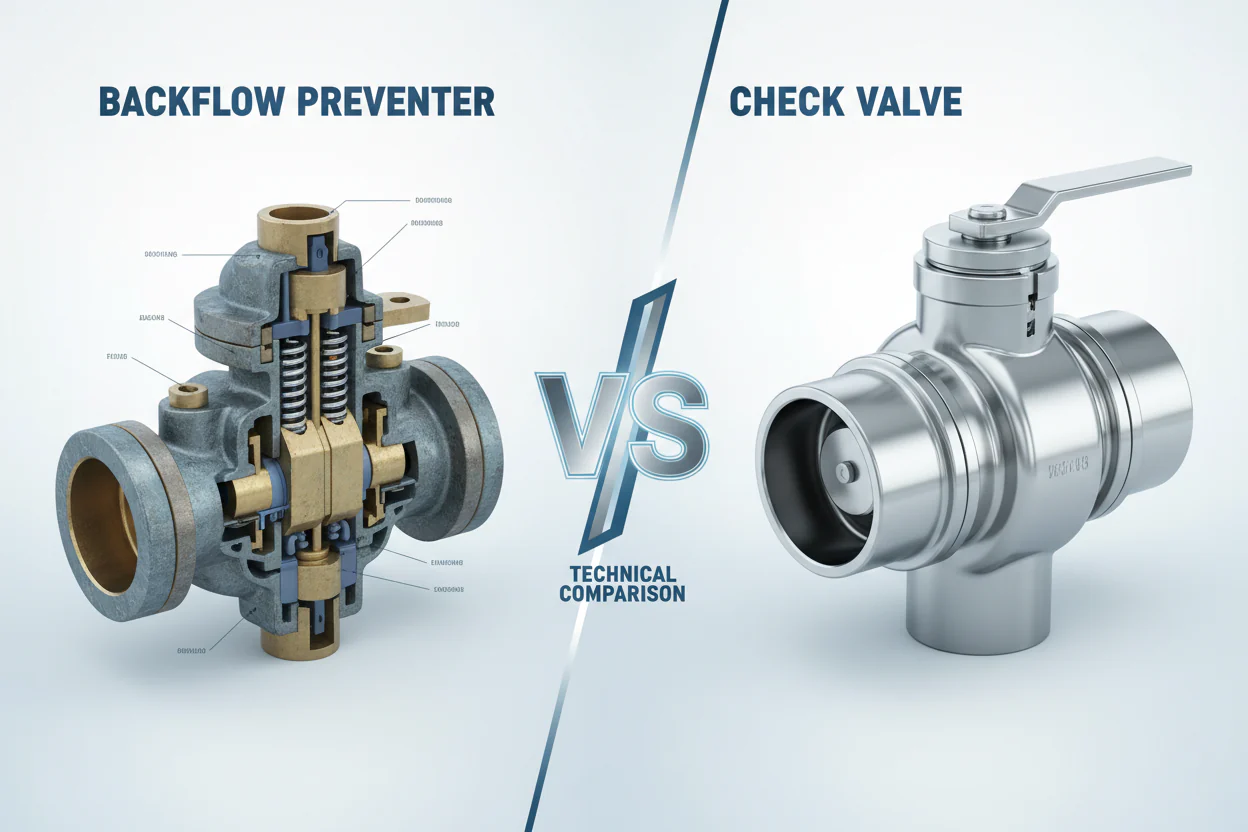 backflow preventer vs check valve
