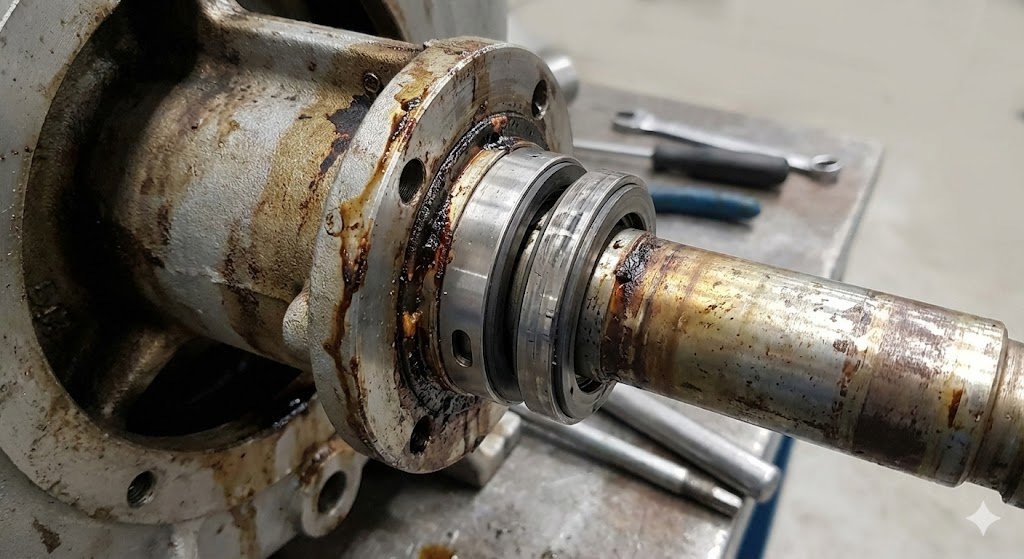 Cartridge mechanical seal failure caused by improper installation or harsh operating conditions